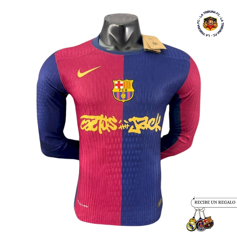 BARCELONA x TRAVIS SCOTT CACTUS JACK 2025 EDICIÓN LIMITADA PLAYER VERSION (MANGA LARGA)